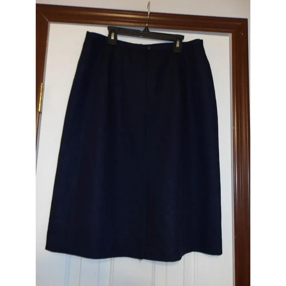 Lloyd New York Classic Navy Blue A-Line‎ Skirt Professional Office Wear